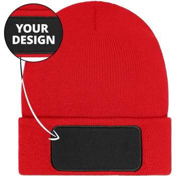 Myrtle beach Pletená čepice thinsulate s nášivkou MB7407 Red