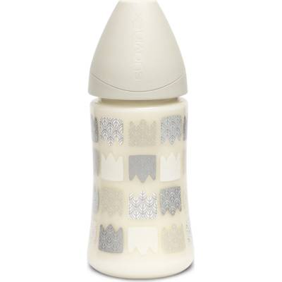 Suavinex láhev kulatá savička 3P labuť béžová 270ml