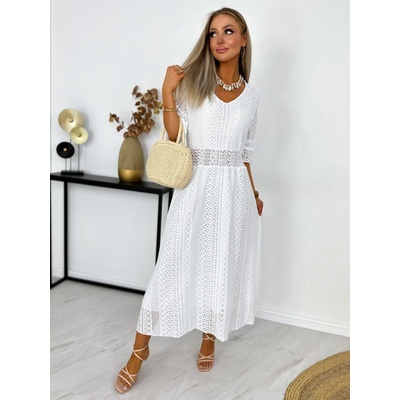Fashionweek Krajkové šaty s podšívkou BOHO IT ESTERA Bílá