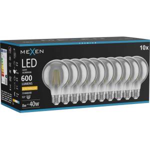 Mexen Vintis 10x LED крушка филамент E27, G80, 8W, Топла - 2200K, 600 lm, димно-сива (L155-E27-0822-70x10)
