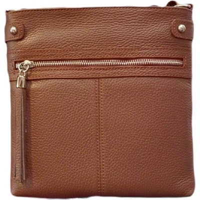 Vera Pelle dámská kožená crossbody kabelka čokoládově 1660 bruciato hnědá