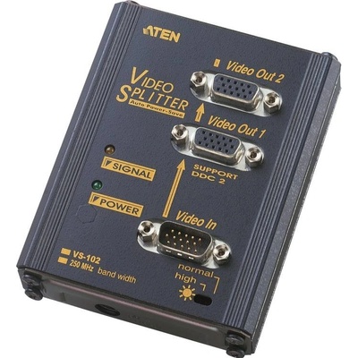 Aten VS-102 VGA splitter / 2-portový (1 PC - 2 monitory) / 250MHz