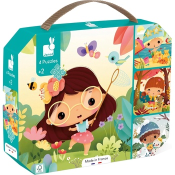 Janod Детски пъзел Janod 4 в 1 - Четири сезона (J02542)