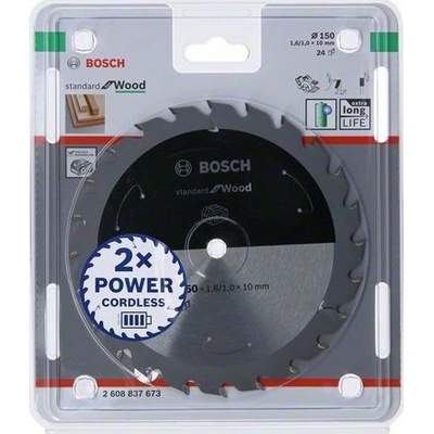 Bosch Pilový kotouč Standard for Wood pro akumulátorové pily 150 × 1,6/1 × 10 T24 2608837673