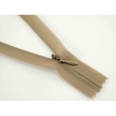Nedeliteľný skrytý zips (3mm) rôzne farby - dĺžka 18 cm - 60 cm 18 cm Béžová 4