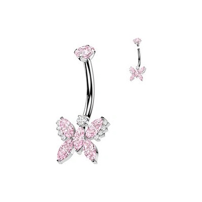 Šperky4U piercing do pupíku TITAN růžová TIT1385-P