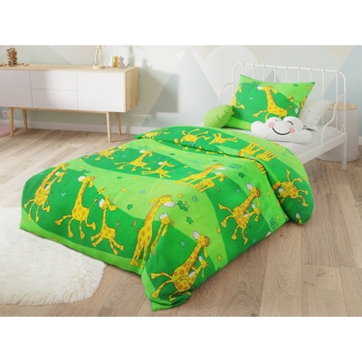 Textilomanie Krepové povlečení zelená 45 x 65 cm 90 x 135 cm