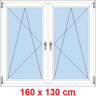 Soft Dvoukřídlé plastové okno 160x130 cm OS+OS se sloupkem Bílá