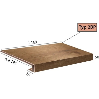 Karndean International Ecoline Step - 2 BP schod s nosom 9521 Dub dymový