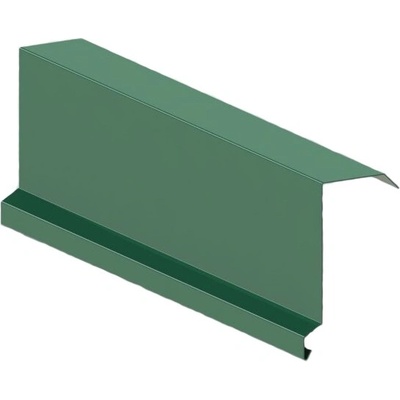 Závětrná lišta horní 250mm, 2m, RAL 6005, Lakovaný pozink, Hladký povrch
