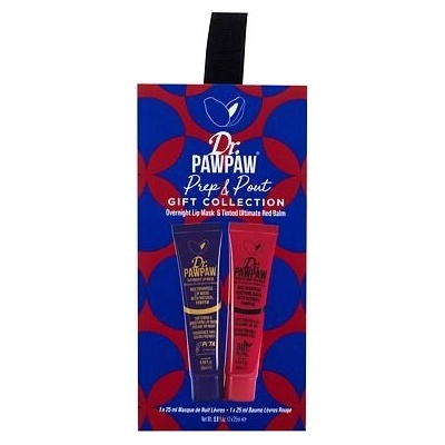 Dr. PAWPAW Prep & Pout Gift Collection : maska na rty Overnight Lip Mask 25 ml + balzám na rty a tváře Tinted Ultimate Red Balm 25 ml