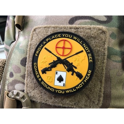 JACKETS TO GO Nášivka SNIPER DEATH SPADE plast velcro FAREBNÁ