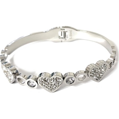 Stainles Steels náramek z chirurgické oceli SRDCE N12 s krystaly