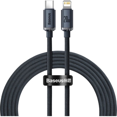 Baseus CAJY000301 Crystal Shine Series nabíjecí / datový USB-C / Lightning, 20W, 2m, černý