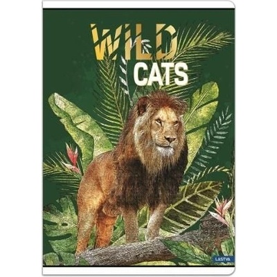Lastva Тетрадка Lastva Wild Cats, A4 голяма, 52 листа, Широки редове