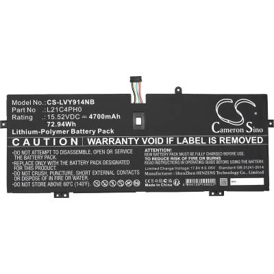 Cameron Sino Батерия за лаптоп LENOVO Yoga 9 14IAP7 L21B4PH0 LiPo 15.52V 4700mAh CAMERON SINO (CS-LVY914NB)