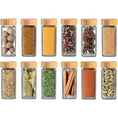 usporadejto.cz Sada kořenek hranatých s bambusovým víčkem DECOR 12 x 120 ml – Zboží Dáma