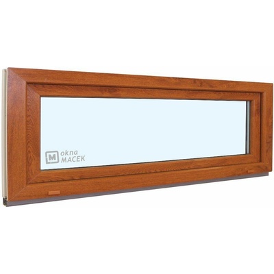 KÖMMERLING Plastové okno - 70 AD, 1500x500 mm, S, zlatý dub ornamentální (kůra čirá), zlatý dub/bílá