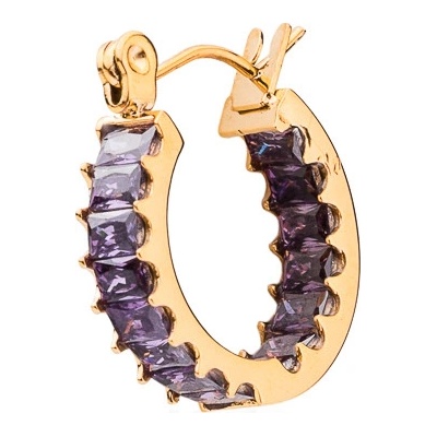 Franco Bene Kulaté pozlacené Crystal náušnice fialové 1419
