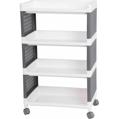 Regál MagicHome Rolly, plastový, 4 police, 49x29x75,5 cm, na kolečkách