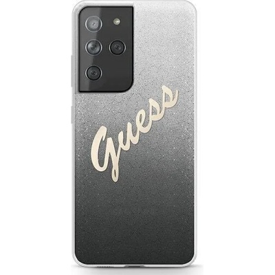 GUESS Калъф за Samsung S21 Ultra, Guess Gradient Glitter Case, Черен (GUHCS21LPCUGLSBK)