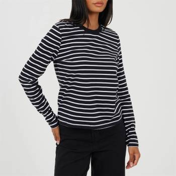 Brave Soul Тениска Brave Soul Women's Striped Long Sleeve T-Shirt - White/Black