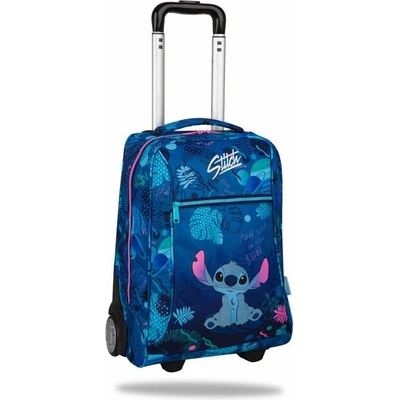 COOLPACK Ученическа раница на колела Coolpack - Compact - Stitch, едно основно голямо отделение, подсилено дъно, телескопична дръжка, синя (F086780)