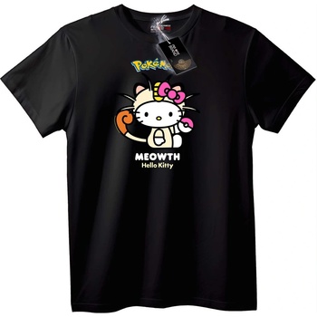 NOONEBRAND Тениска Meowth x Hello Kitty - 7XL, Black