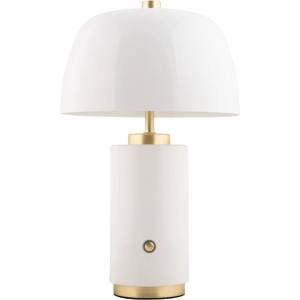Leitmotiv Бяла LED затъмняваща се настолна лампа с метален абажур (височина 30 cm) Freya - Leitmotiv (LM2225WH)