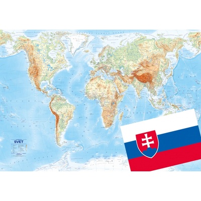 Kartografie PRAHA, a. s. Svet – štáty a reliéf – nástenná mapa