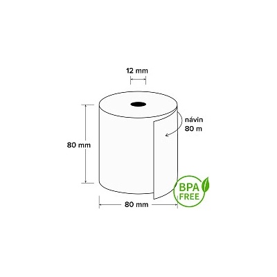 Termo kotúčik 80/80/12mm, 80m, BPA free, 5 ks