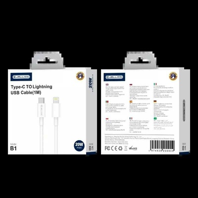 Jellico B1 USB-C - Lightning 20W 1m bílý