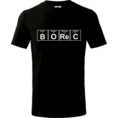 Borec Periodická tabulka tričko dětské bavlněné černá