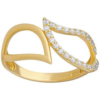 SILVEGO Zlatý prsten Corinne ze žlutého zlata s čirými Brilliance Zirconia FNNNL12RGYW