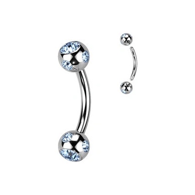 Šperky4U piercing do obočí kulička s kamínky OB01093-LB