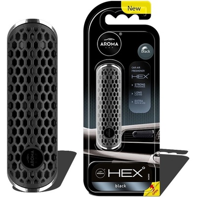 Aroma Car FANCY SHAPES POLYMER HEX Black
