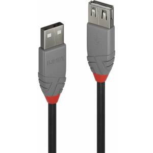 Lindy LNY-36704 : : USB 2.0 кабел, Anthra Line, Type A-А, M-F, удължителен, 3.0 м (LNY-36704)