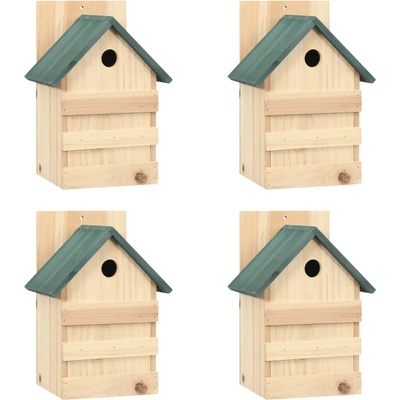 vidaXL Къщи за птици, 4 бр, 23x19x33 см, чам (47248)