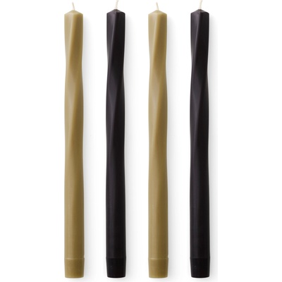 Audo Свещи Twist Tapered зелени и черни 4 бр (71185-000767)