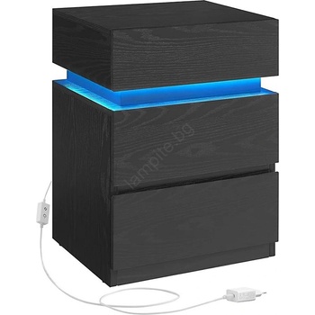 Euziel Нощно шкафче с подсветка smartie черно (ez0396)