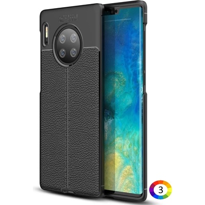Huawei Mate 30 Pro Удароустойчив Litchi Skin Калъф и Протектор