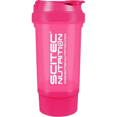 Scitec Traveler shaker 500ml + zásobník - růžový