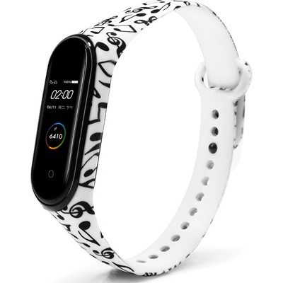 Mi-band.cz Xiaomi Náhradní náramek Mi Band 5/6/7 Noty na bílém MIBANDCZX00613