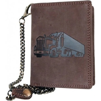 Wild Kožená peněženka z pevné kůže s truckem s řetězem