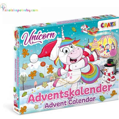 CRAZE Adventný kalendár Jednorožec figúrky bižutéria a doplnky