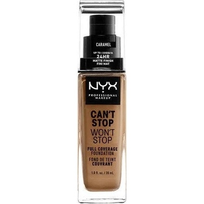 NYX PROFESSIONAL MAKEUP Can't Stop Won't Stop 24-hodinový podkladový make-up s vysokým krytím 15 Caramel 30 ml
