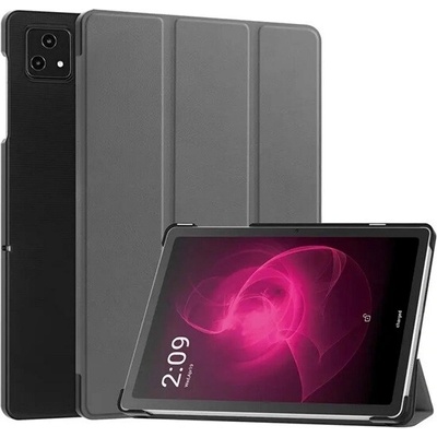 GIGAPACK T Tablet 5G (2023) Puzdro s efektom kože, aktívny Flip, stolný držiak, Tmavosivé GP-153198