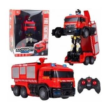 LeanToys Robot Car Fire Truck 2-in-1 Remote Controlled RC Lights Sounds Water