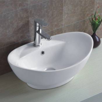 Image 1 of Inter Ceramic Порцеланов умивалник за баня Анна 59х39см, за плот или мебел (icb 807)