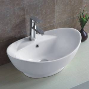 Inter Ceramic Порцеланов умивалник за баня Анна 59х39см, за плот или мебел (icb 807)